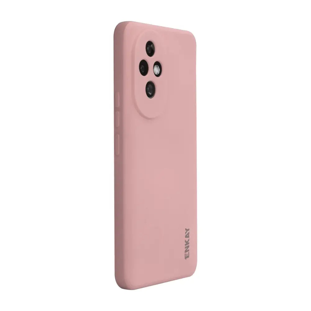 Pinkki Honor 200 Pro silikonisuoja täydellisesti puhelimen ja sen triple-kameralle