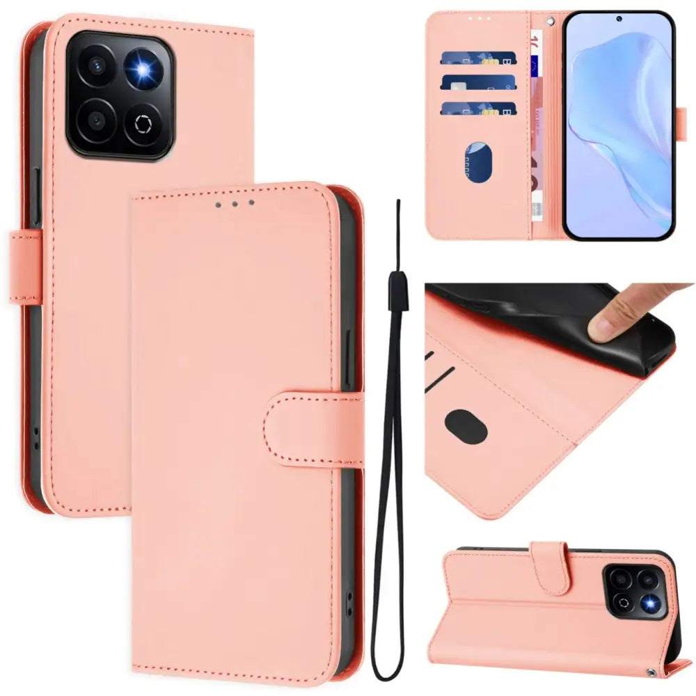 Honor 200 Smart Lompakko Suojakotelo Vaaleanpunainen