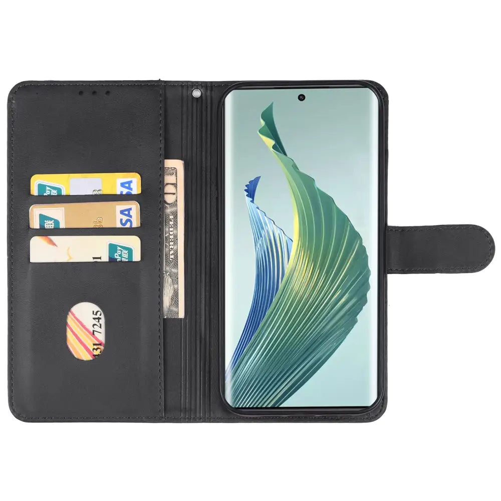 Honor Magic 5 Lite Lompakko Suojakuori - Musta