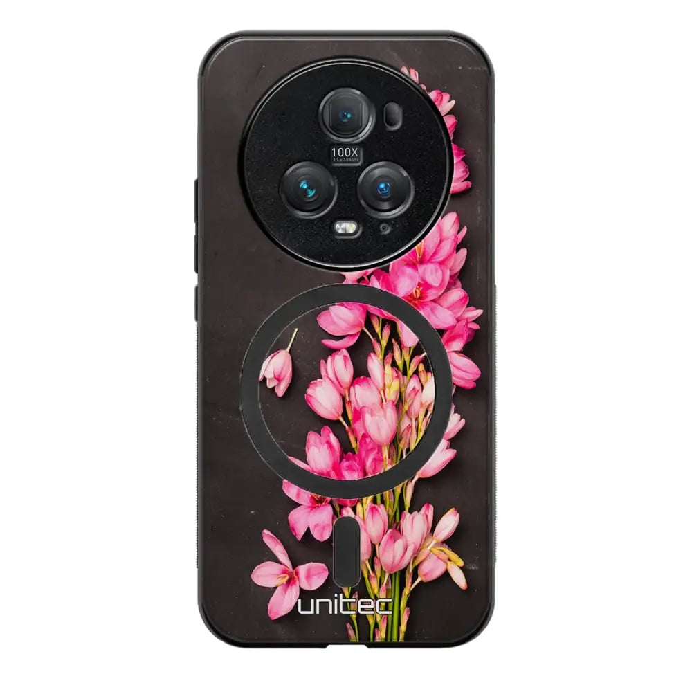 Honor Magic 5 Pro kukka suojakuoret - Pink Flowers