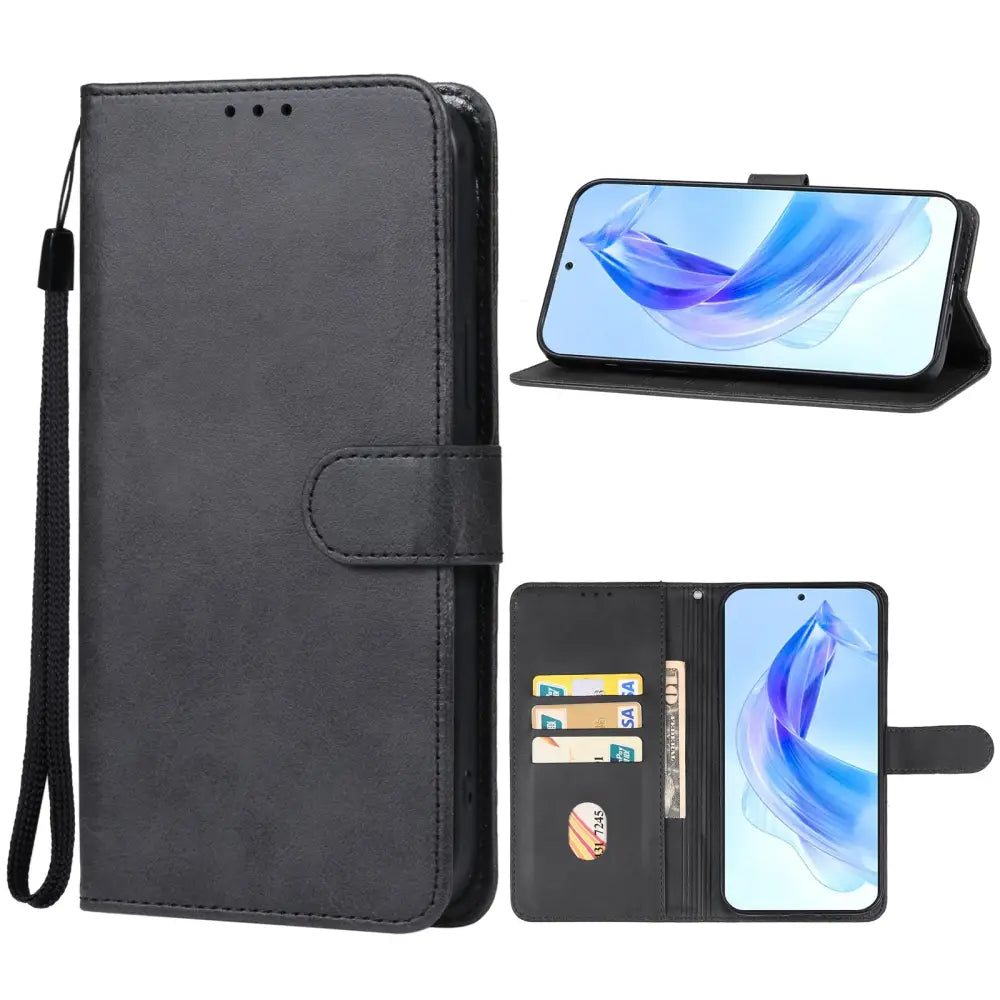 Honor X6a Lompakko Suojakotelo Musta