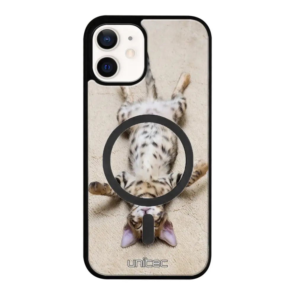 iPhone 12 Mini kissa suojakuoret - Relaxing Cat