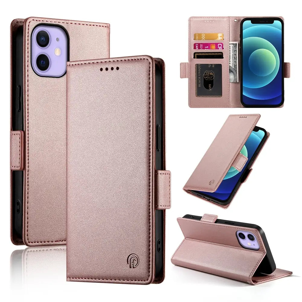 iPhone 12 Mini Unitec Lompakko Suojakotelo - Ruusukulta