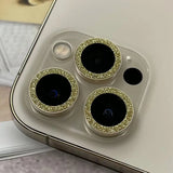 iPhone 12 Pro Max Kameran panssarilasi Glitter - Kulta (3kpl)