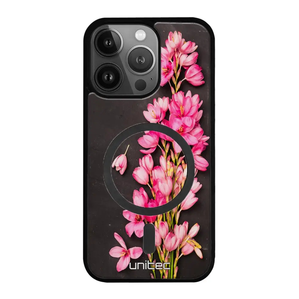 iPhone 14 Pro Max kukka suojakuoret - Pink Flowers