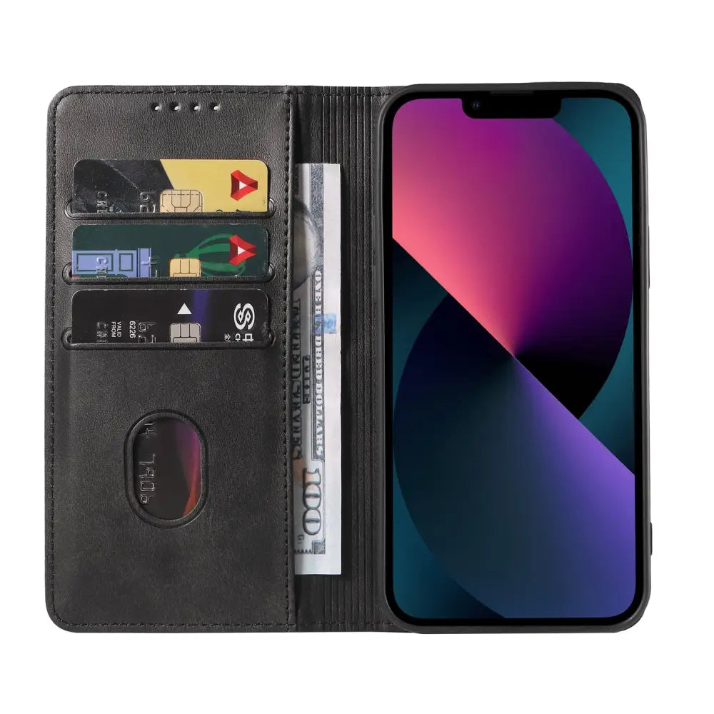 iPhone 14 Unitec Lompakko Suojakotelo Musta