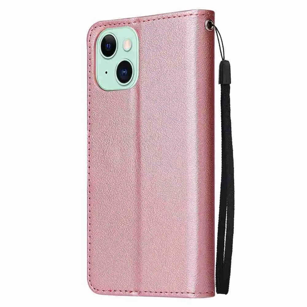 iPhone 15 Lompakko Suojakotelo Ruusukulta