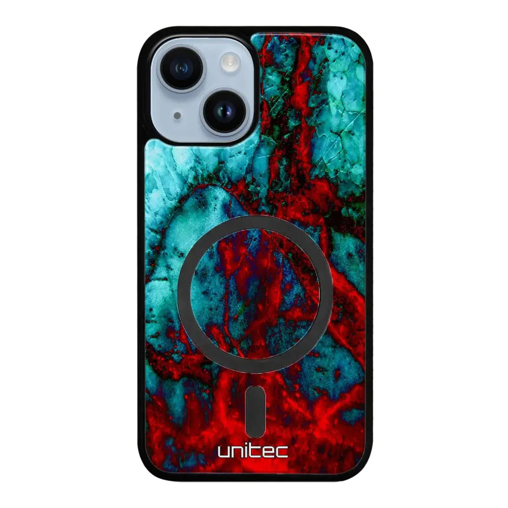 iPhone 15 marmori suojakuoret - Blue Red Marble