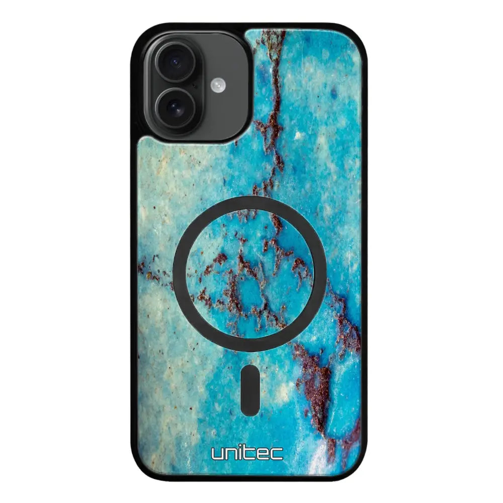 iPhone 16 Plus marmori suojakuoret - Turquoise Marble