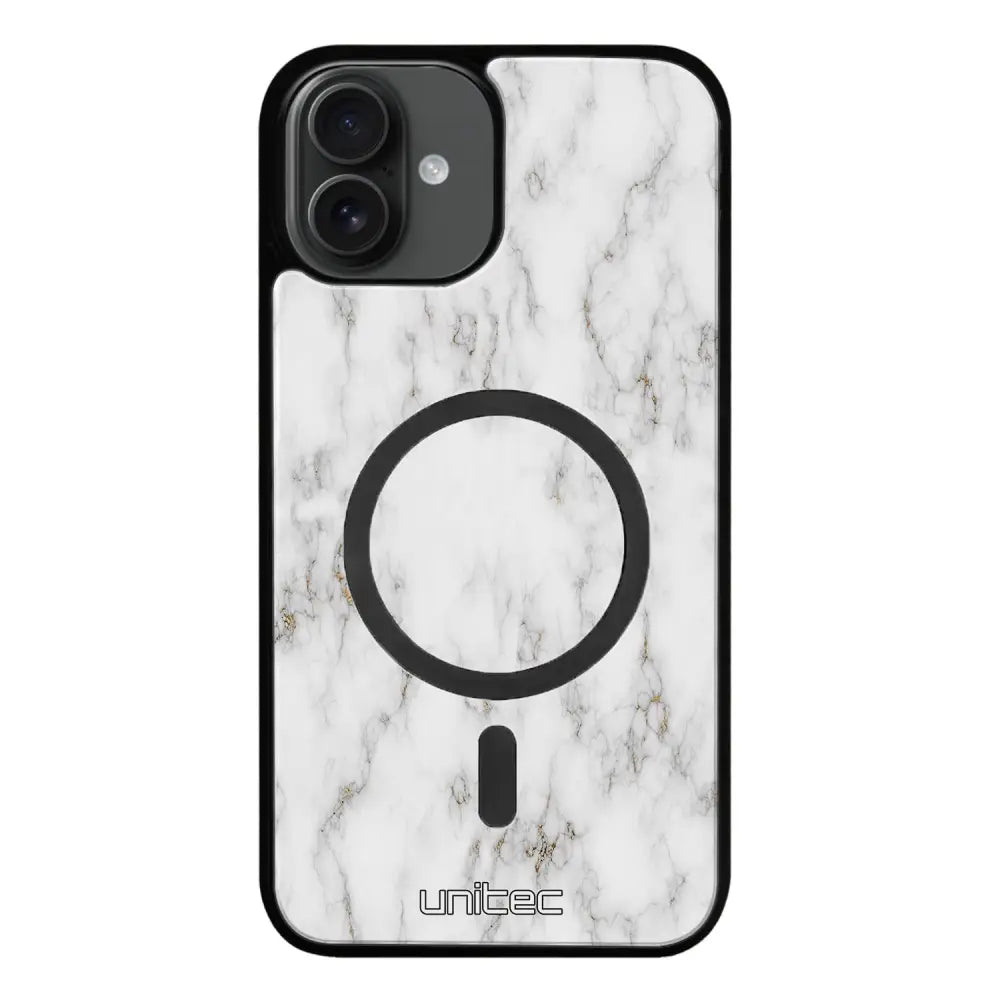 iPhone 16 Plus marmori suojakuoret - White Marble