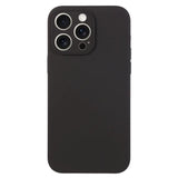 Mustan iPhone 16 Pro Max Silikonikuori tarjoaa suojaa ja kamera-aukoille sopivan muotoilun