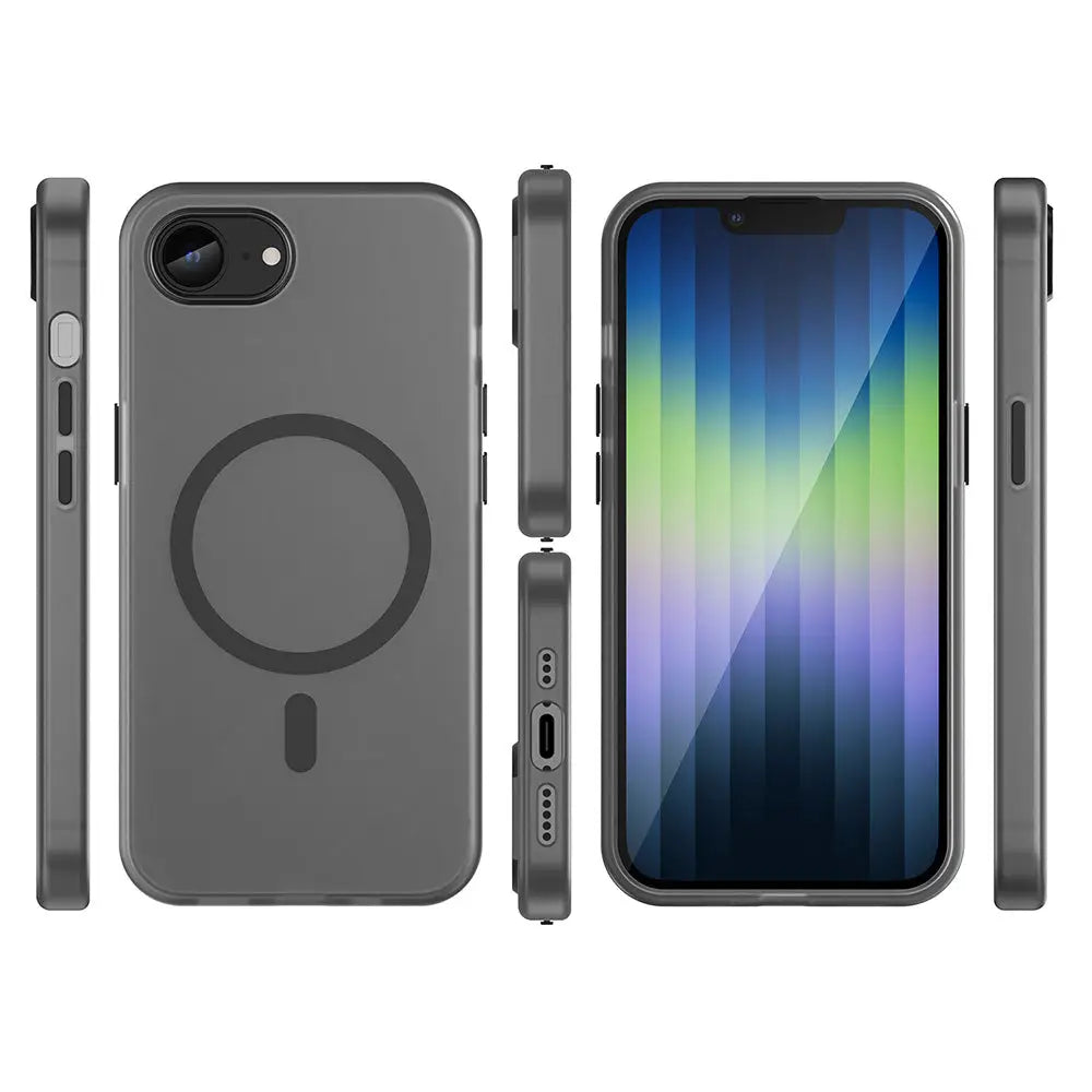 iPhone 16e MagSafe silikonikuori - Musta