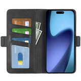 iPhone 17 Lompakko Suojakotelo Musta