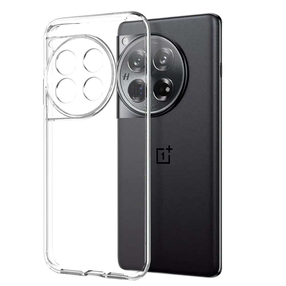Läpinäkyvä suojaava kuori OnePlus 12:lle, pyöreä nelikameraleikkaus
