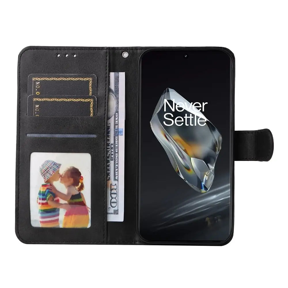 OnePlus 12R Lompakko Suojakotelo - Musta