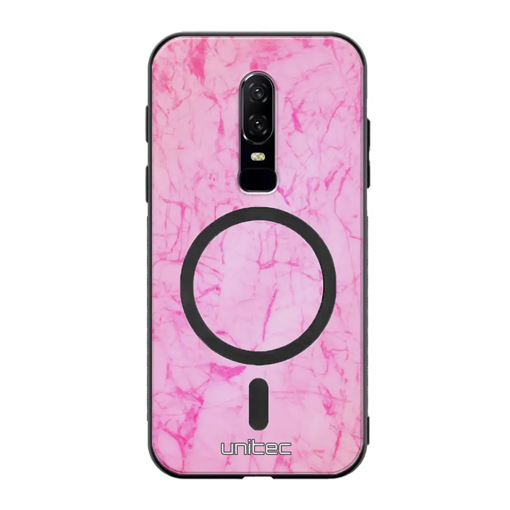 OnePlus 6 marmori suojakuoret - Light Pink Marble