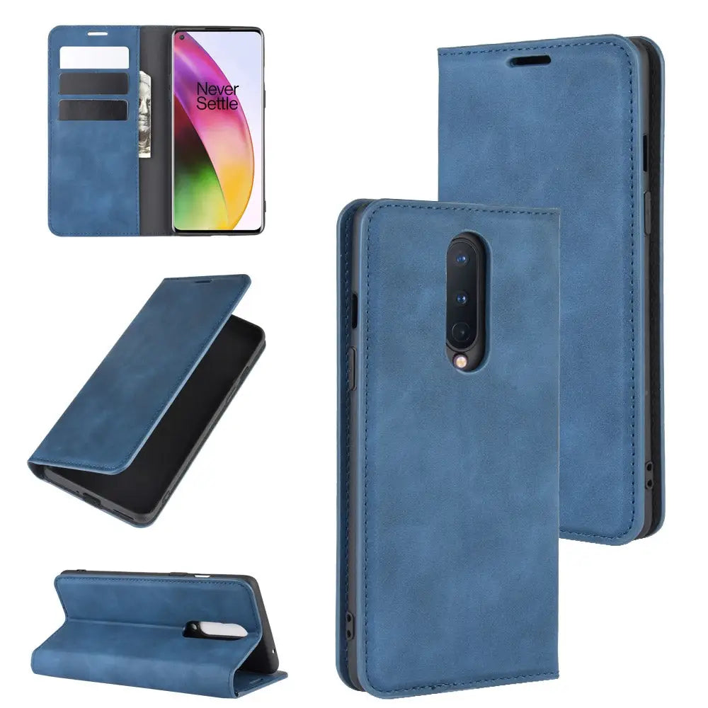 OnePlus 8 Unitec Lompakko Suojakotelo Sininen