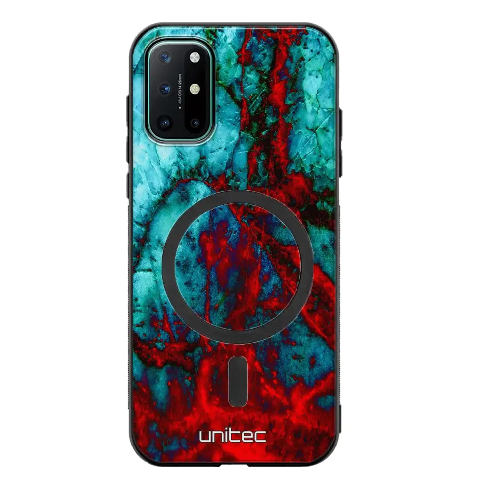 OnePlus 8T marmori suojakuoret - Blue Red Marble