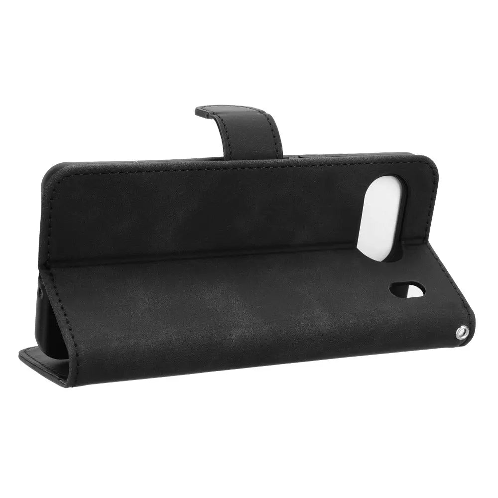 Mustan nahkamuotoisen lompakko suojakotelon kuva OnePlus Nord 4:lle