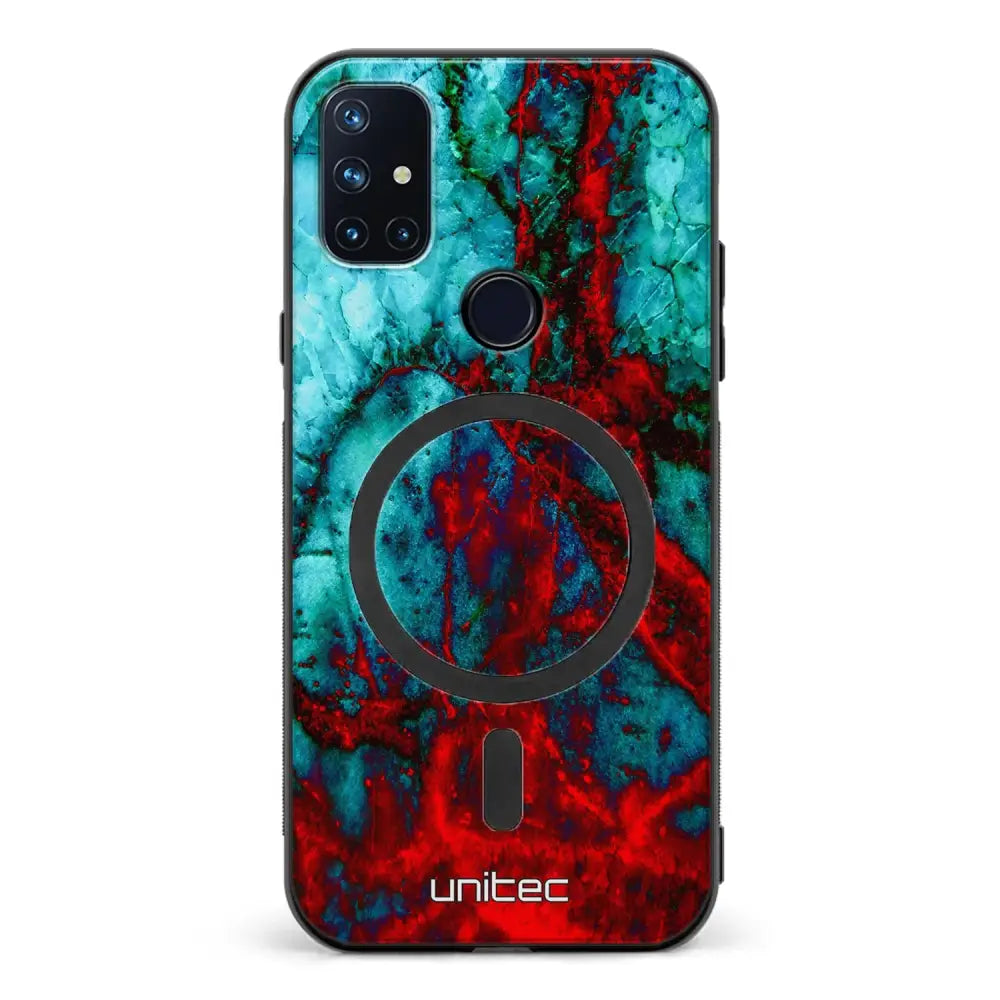 OnePlus Nord N10 marmori suojakuoret - Blue Red Marble