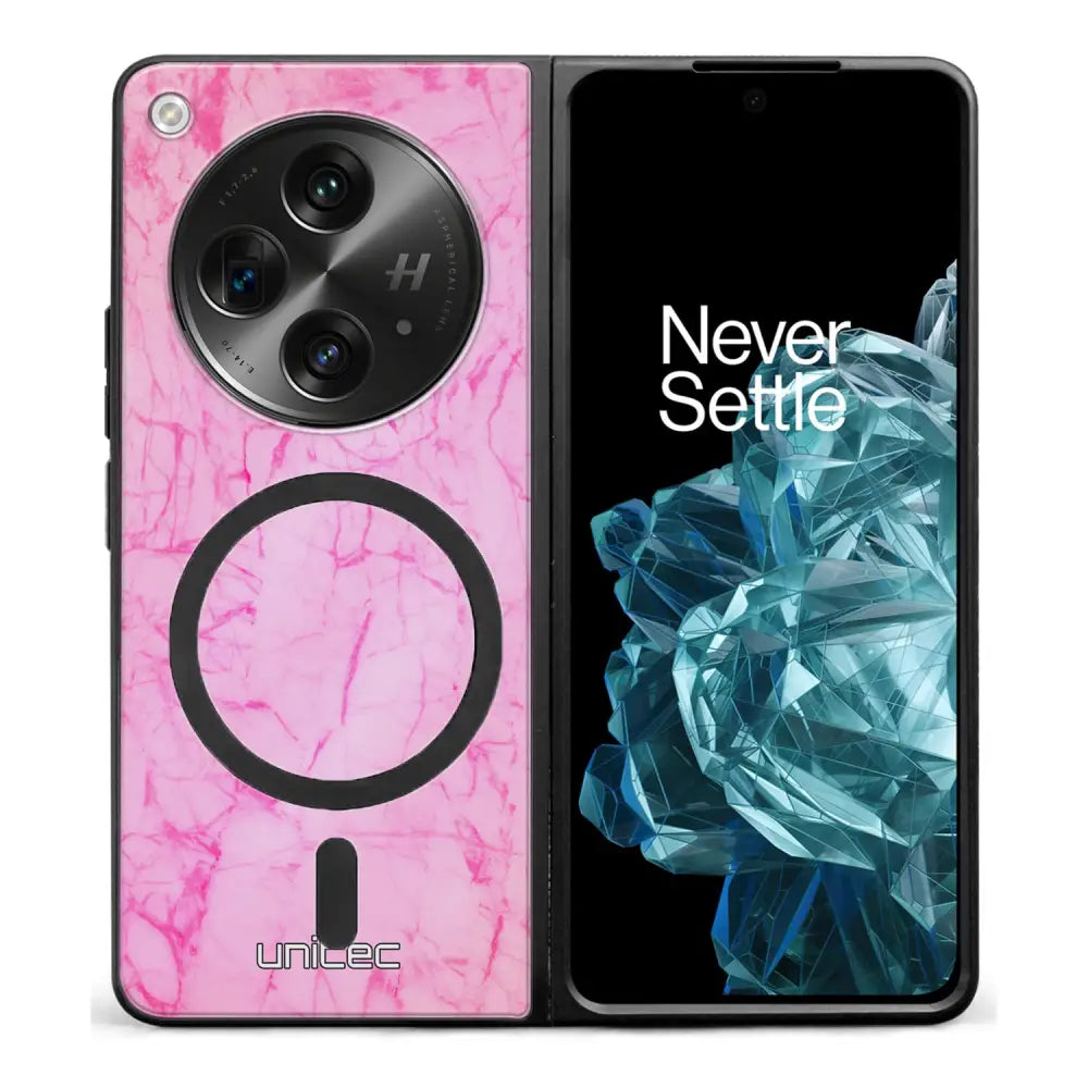 OnePlus Open marmori suojakuoret - Light Pink Marble