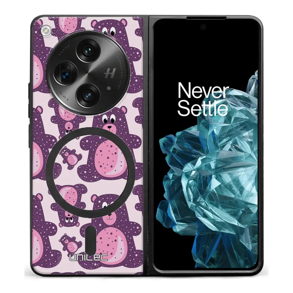 OnePlus Open suojakuoret - Purple Teddy Bear