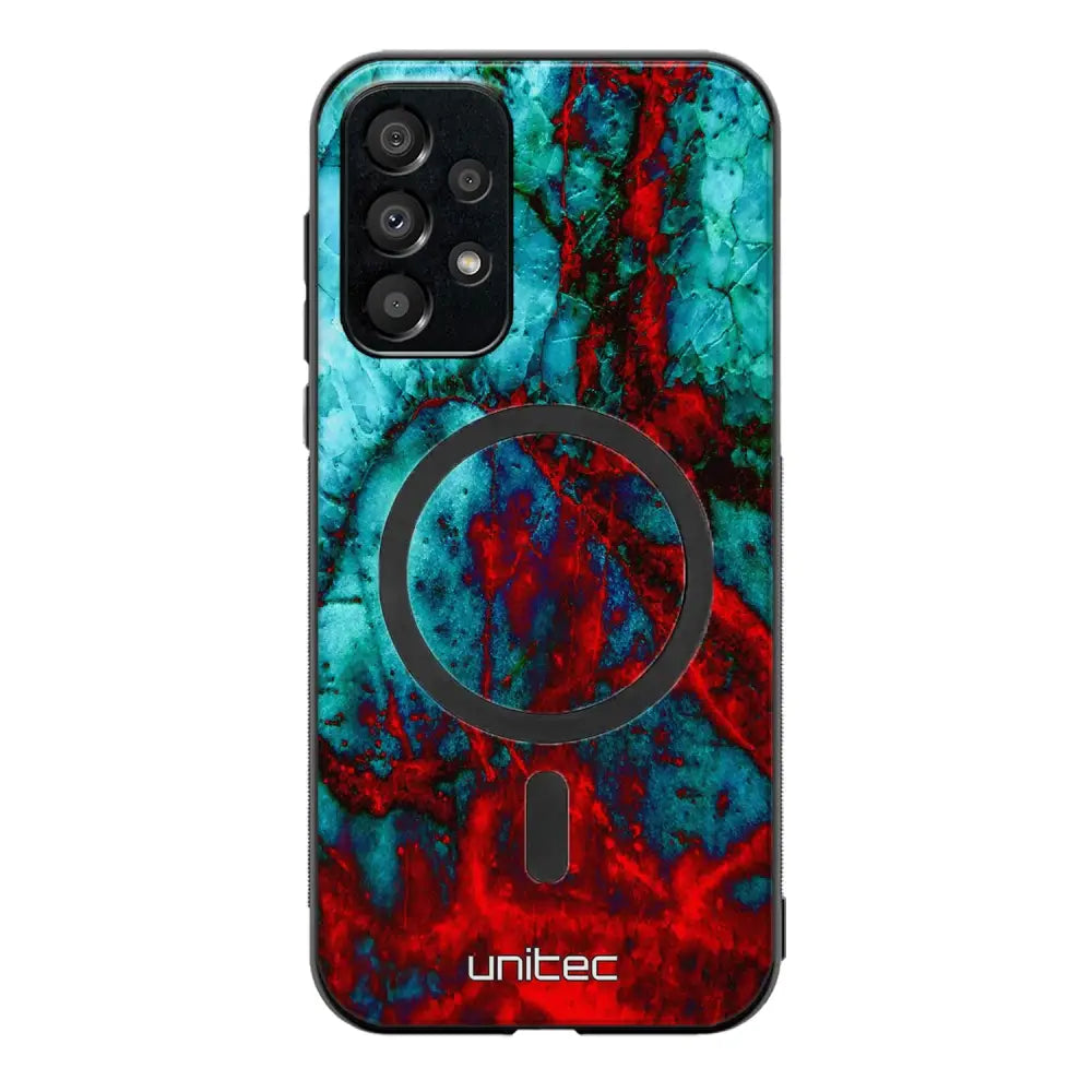 Samsung Galaxy A13 4G marmori suojakuoret - Blue Red Marble
