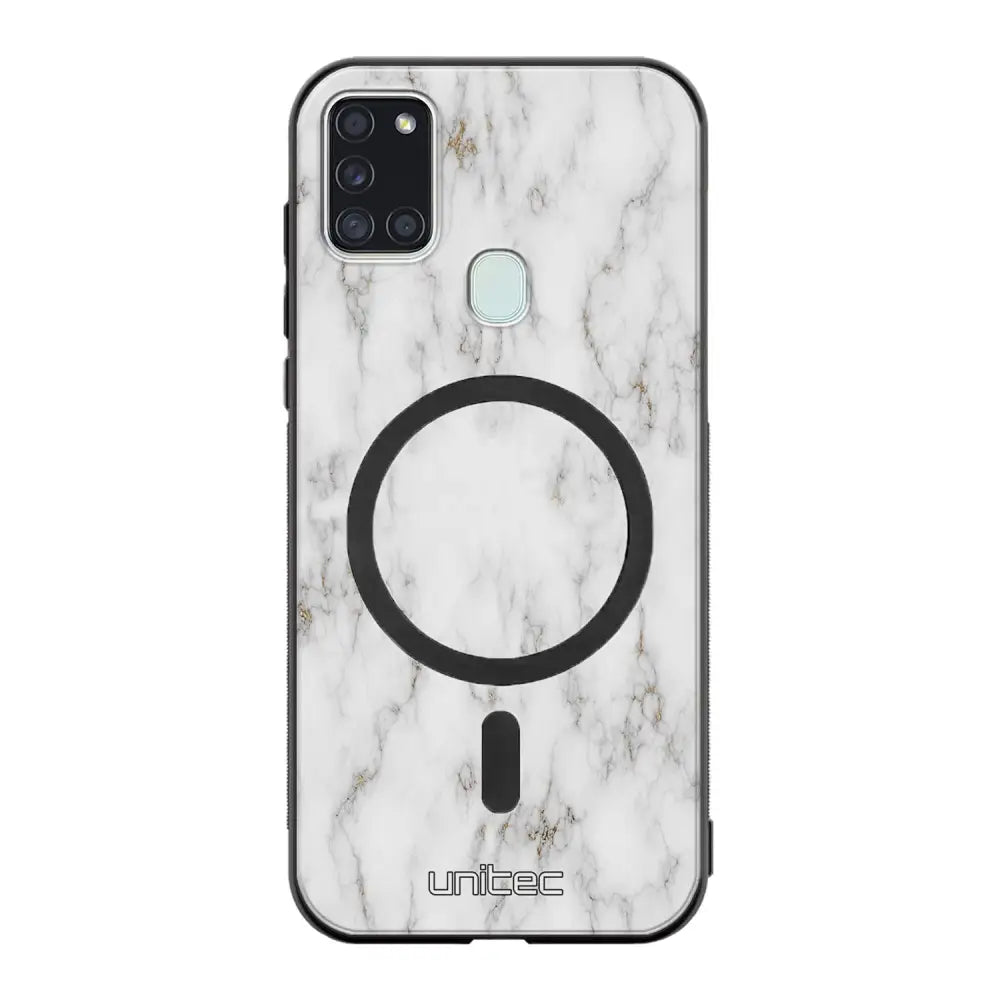 Samsung Galaxy A21s marmori suojakuoret - White Marble