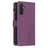 Samsung Galaxy A25 5G Lompakko suojakotelo vetoketjulla - Tummanvioletti