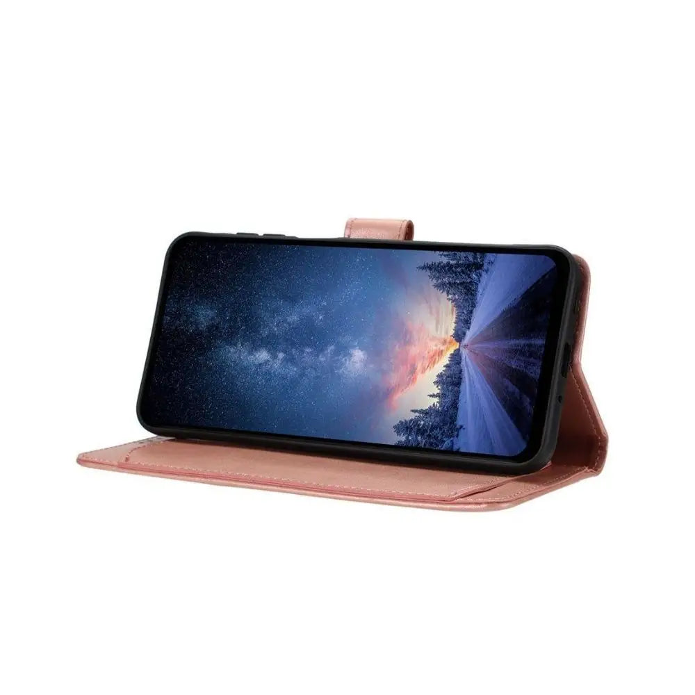 Samsung Galaxy A34 5G Lompakko Suojakuori - Ruusukulta