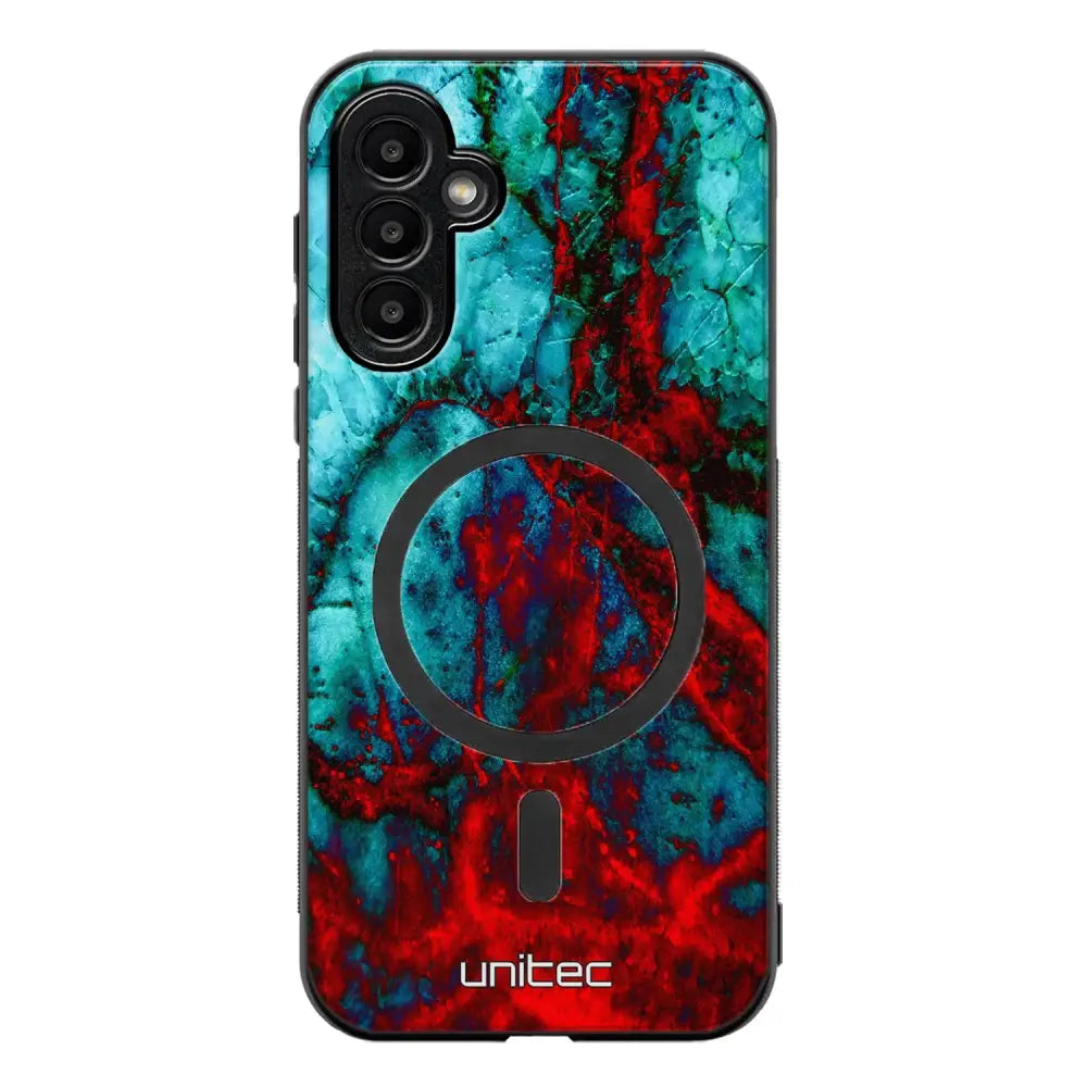 Samsung Galaxy A35 marmori suojakuoret - Blue Red Marble
