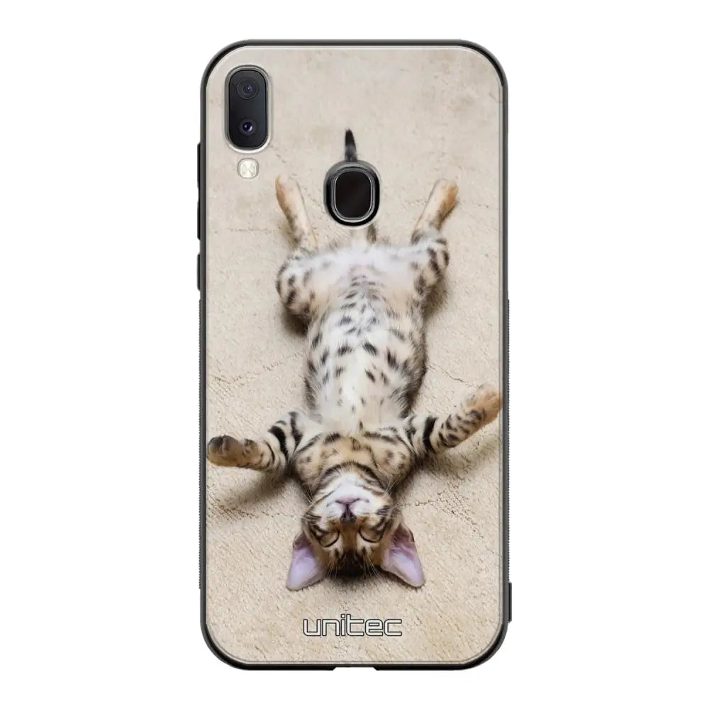 Samsung Galaxy A40 kissa suojakuoret - Relaxing Cat - Ei