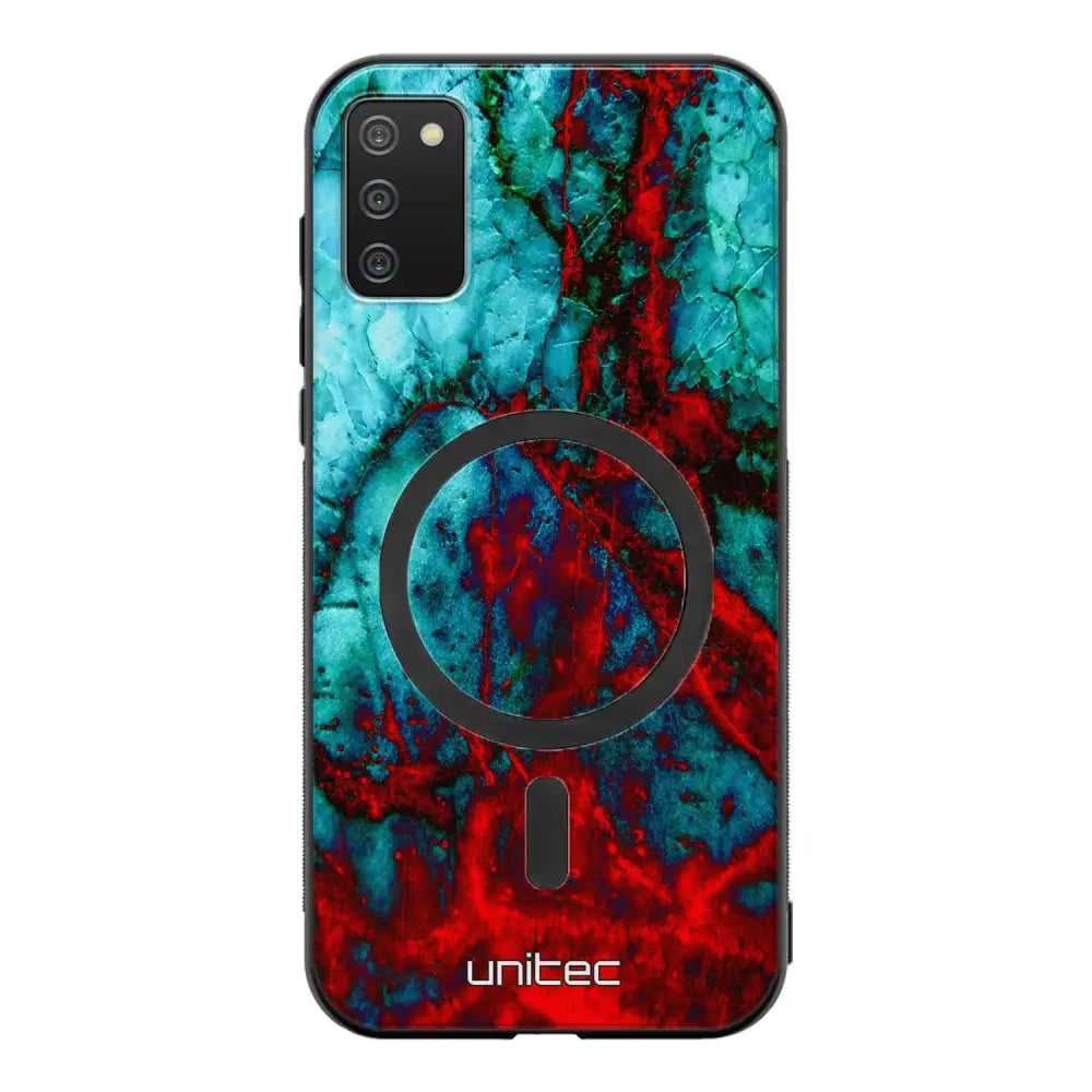 Samsung Galaxy A41 marmori suojakuoret - Blue Red Marble