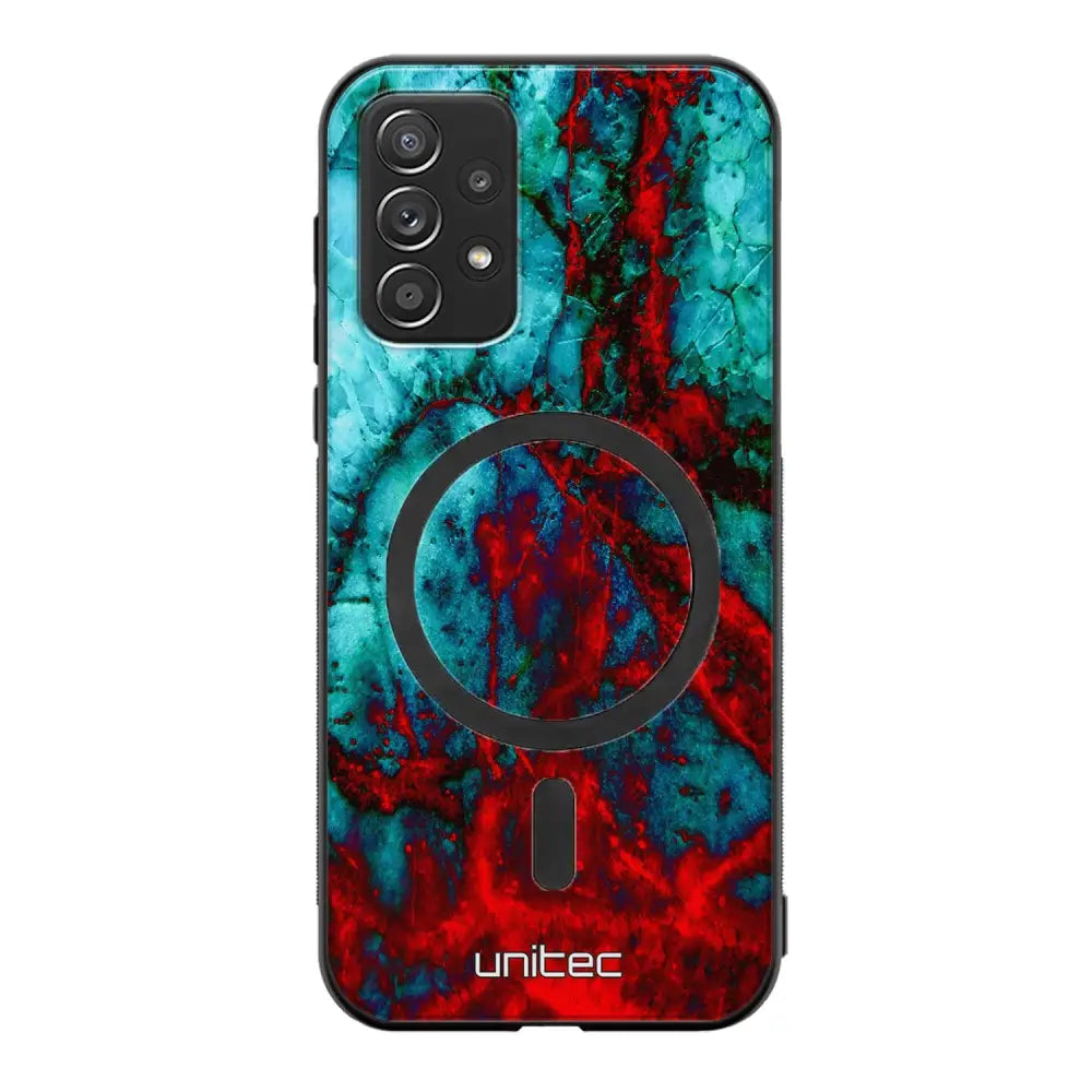 Samsung Galaxy A52 5G marmori suojakuoret - Blue Red Marble