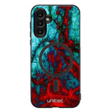 Samsung Galaxy A54 marmori suojakuoret - Blue Red Marble