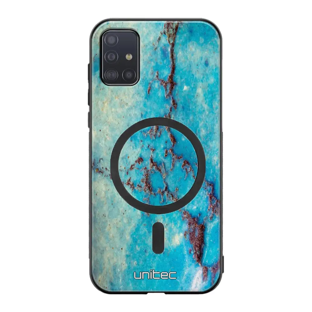 Samsung Galaxy A71 marmori suojakuoret - Turquoise Marble