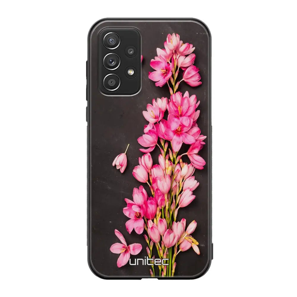 Samsung Galaxy A72 kukka suojakuoret - Pink Flowers - Ei