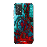 Samsung Galaxy A72 marmori suojakuoret - Blue Red Marble