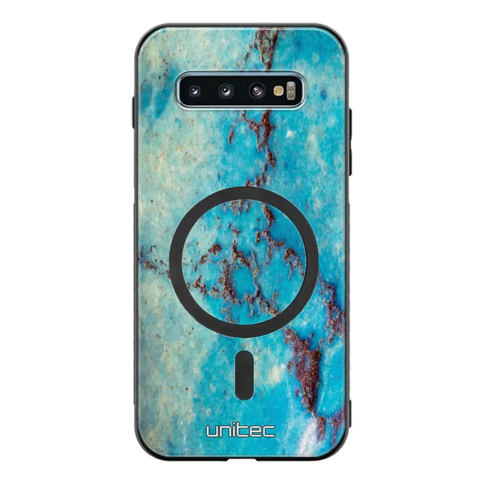 Samsung Galaxy S10 Plus marmori suojakuoret - Turquoise Marble