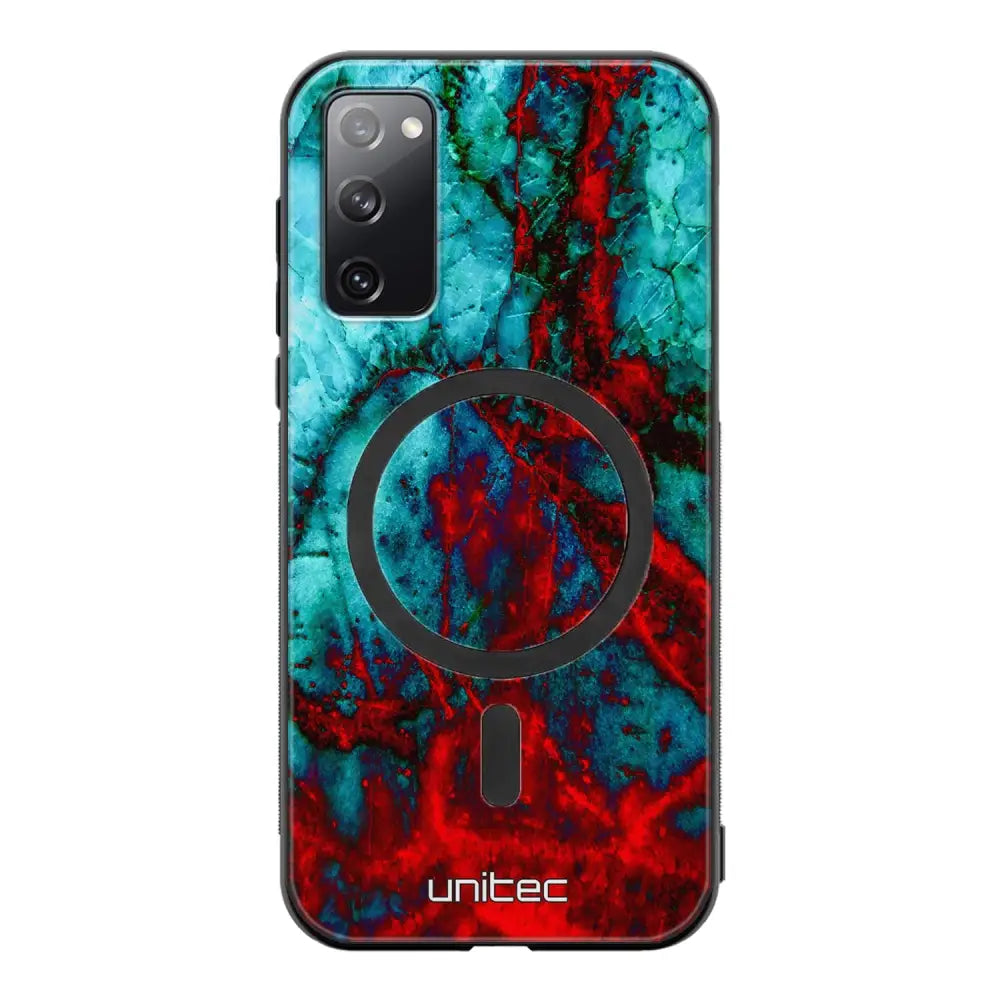 Samsung Galaxy S20 FE marmori suojakuoret - Blue Red Marble