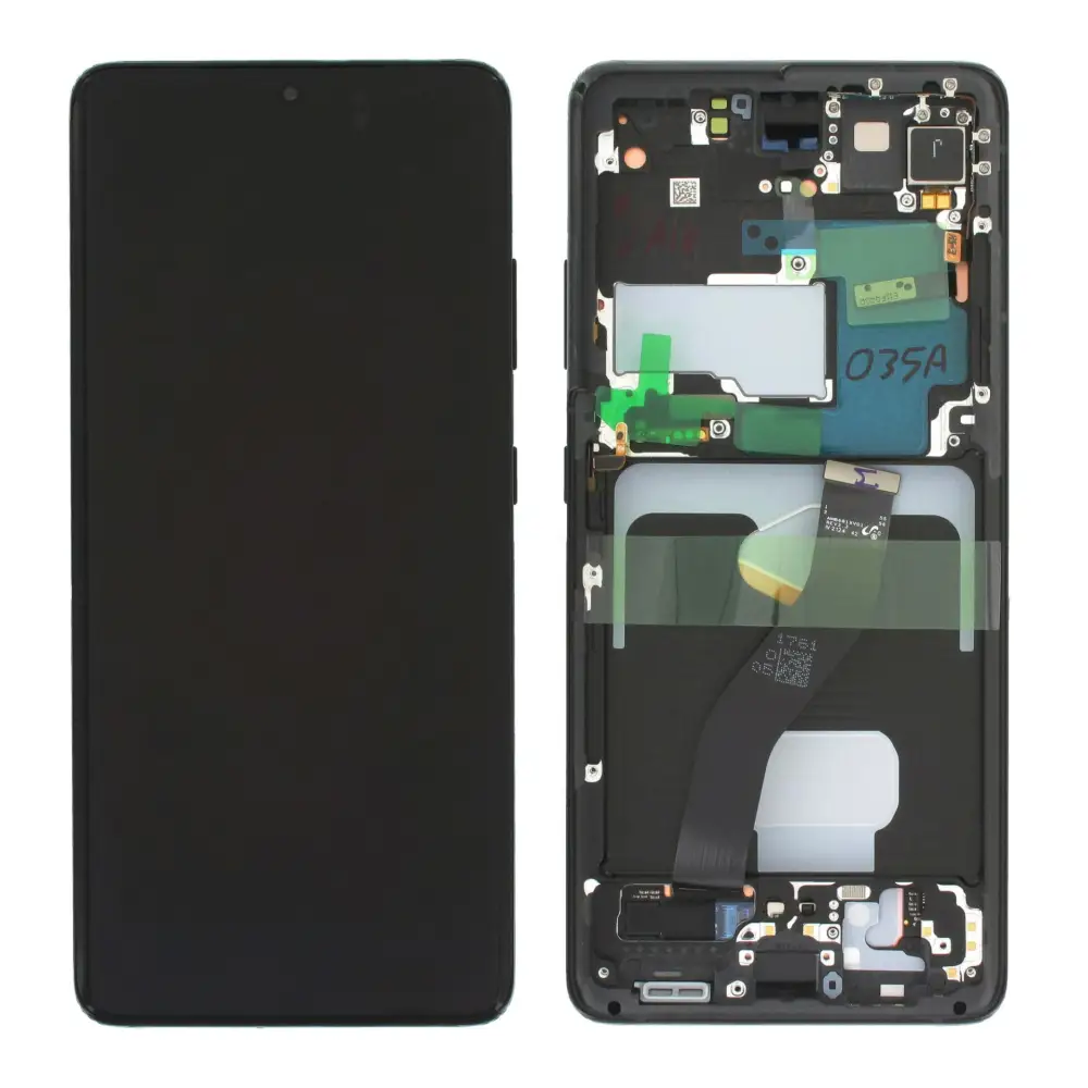 Samsung Galaxy S21 Ultra 5G Näyttö Musta - Phantom Black (Alkuperäinen)