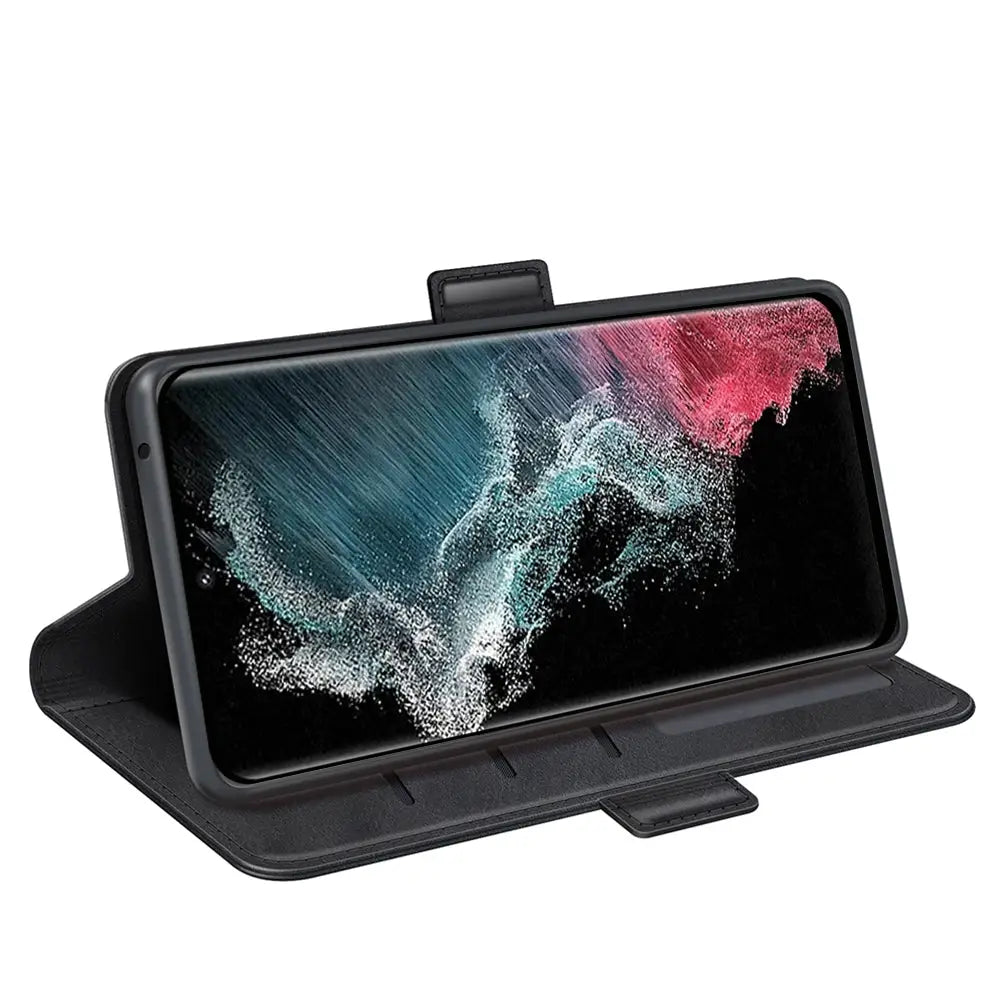 Samsung Galaxy S23 Ultra 5G Lompakko Suojakuori - Musta