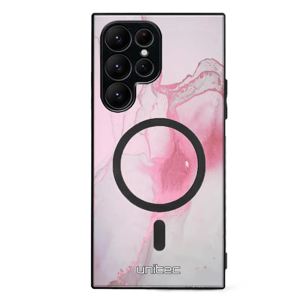 Samsung Galaxy S23 Ultra marmori suojakuoret - Pink Pok Rie