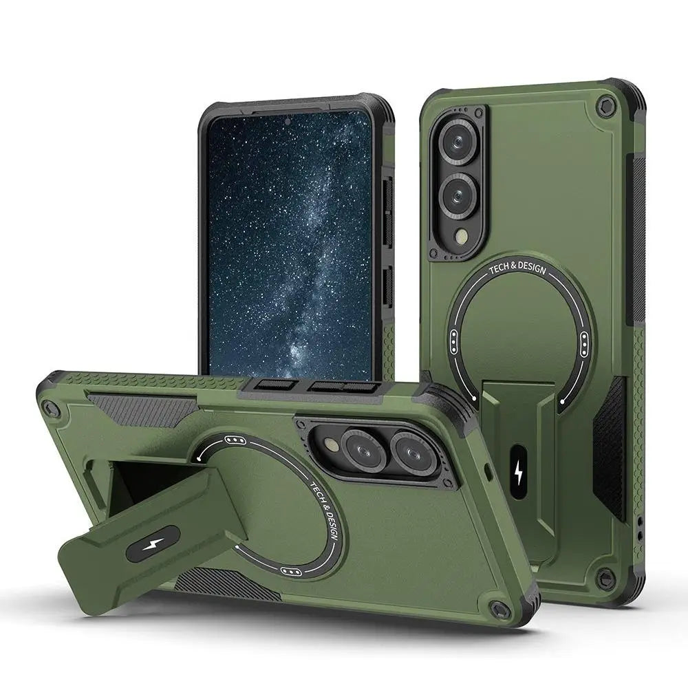 Samsung Galaxy S25 Edge Armor MagSafe kuoret - Vihreä