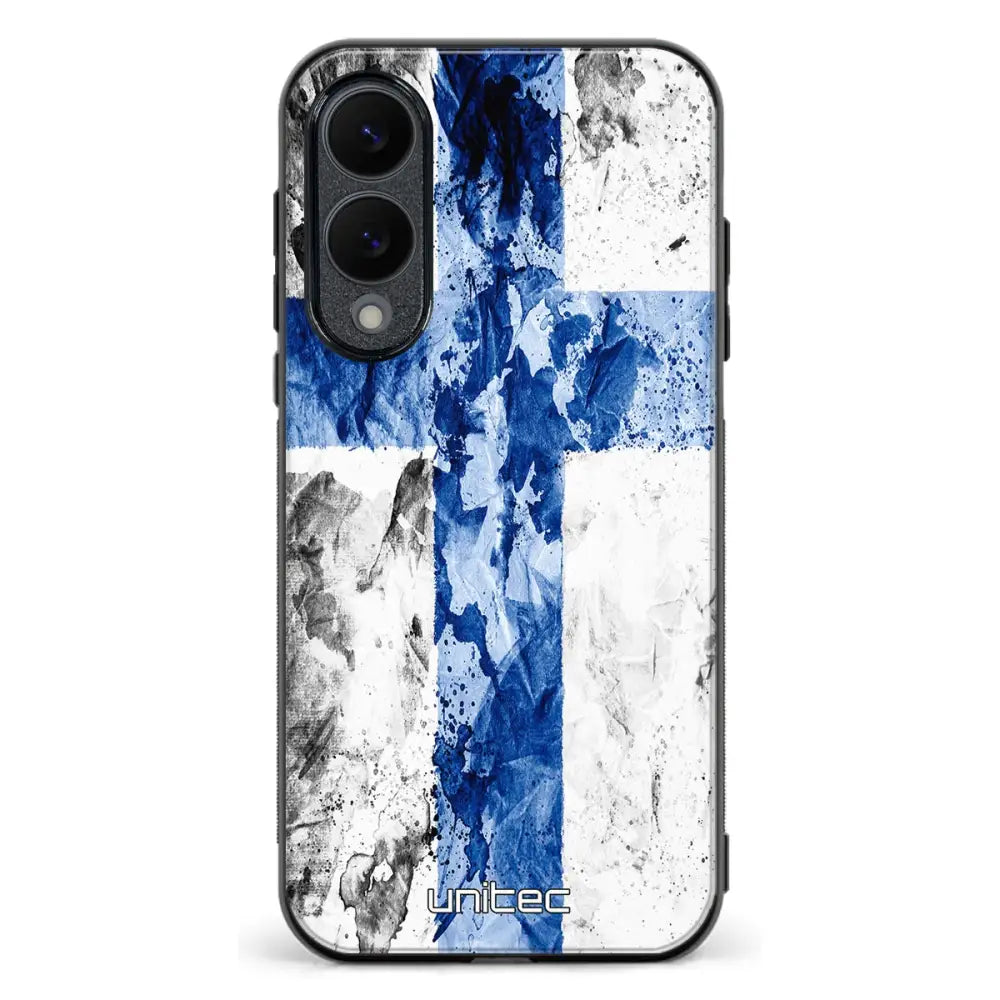Samsung Galaxy S25 Edge suojakuoret Painted Finnish Flag Ei