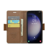 Samsung Galaxy S24 Lompakko suojakotelo RFID - Ruskea - CaseMe