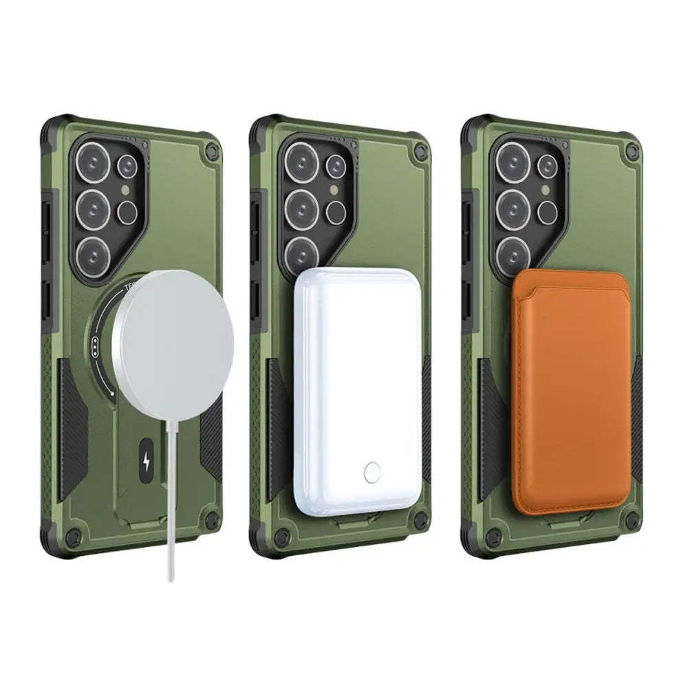 Samsung Galaxy S25 Ultra Armor MagSafe kuoret - Vihreä