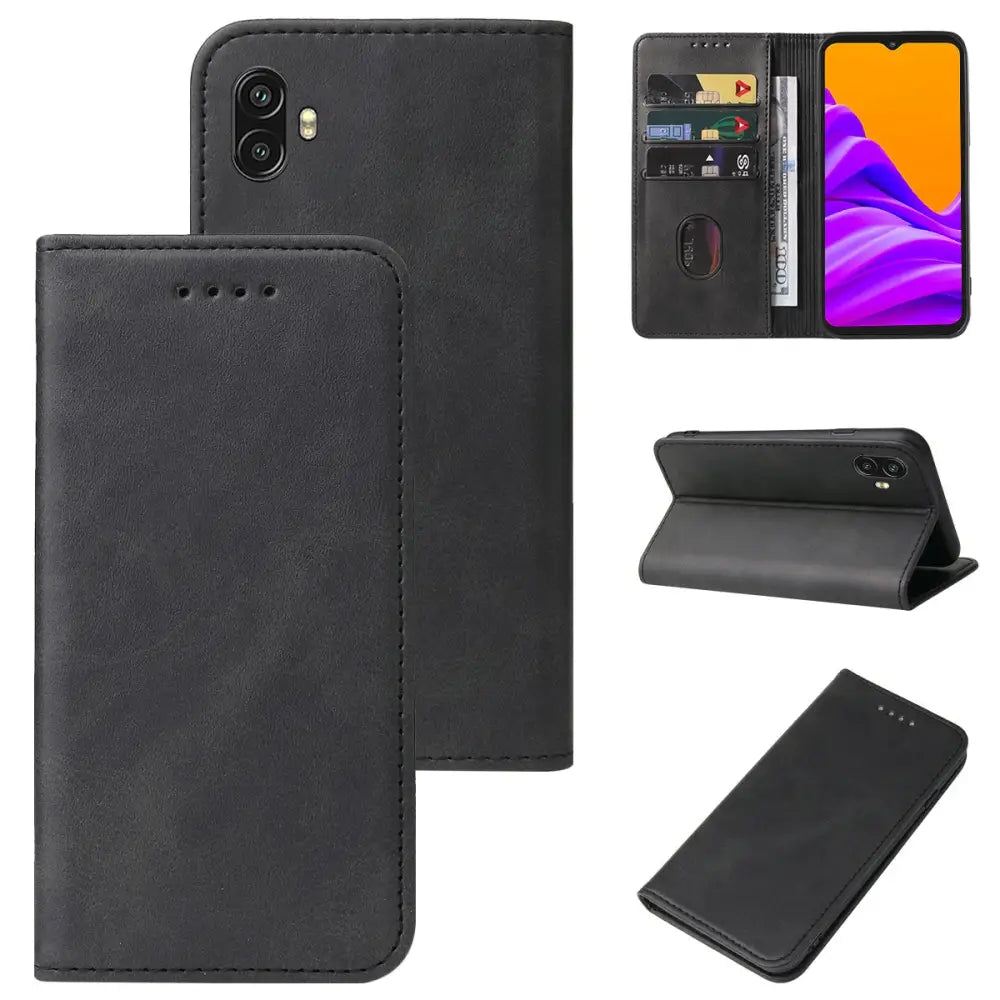 Samsung Galaxy Xcover 6 Pro Unitec Lompakko Suojakotelo Musta