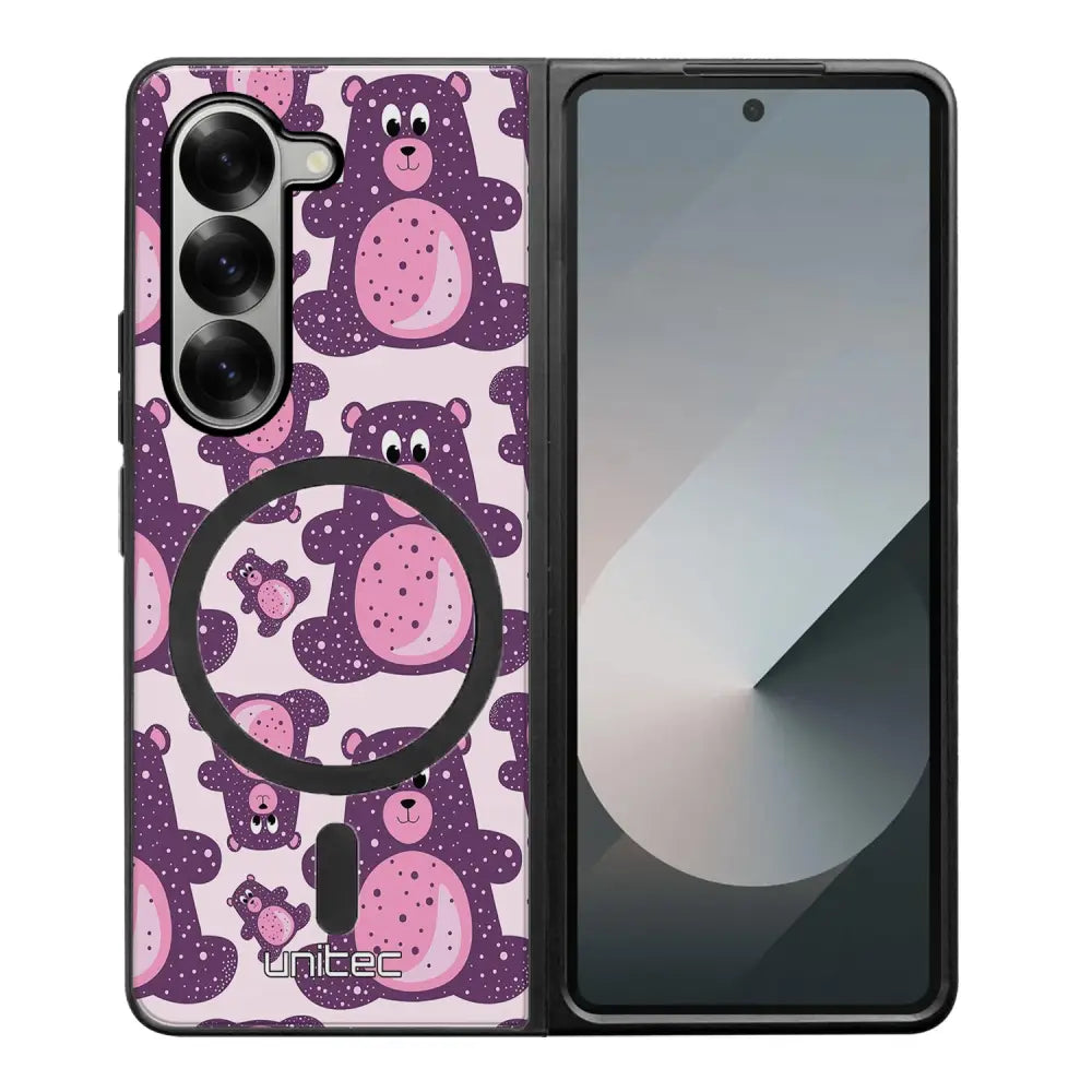 Samsung Galaxy Z Fold 6 suojakuoret - Purple Teddy Bear