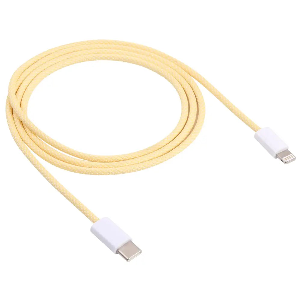 USB-C - Lightning Punottu kaapeli 1M - Keltainen